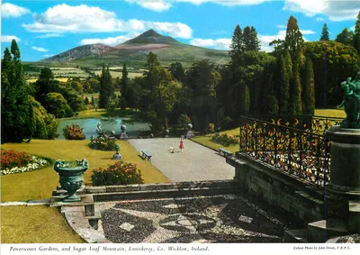 Powerscourt Gardens, and Sugar Loaf Mountain, Enniskerry, Co. Wicklow, Ireland — Colour Photo by John Hinde, F.R.P.S.