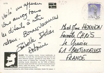 Clare - Irlanda — Collage de paisagens e locais — John Hinde Limited — Verso