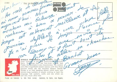 Dingle — Península de Dingle, Kerry — John Hindé, 2/363 — Verso