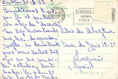 Bilhete postal moderno Kylemore Abbey Connemara Co Galway Ireland — Verso