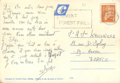 Longford — Ballymahon St., Catedral, St. Mel's College, Main St. — Cardall Ltd., Dublin, n°444 — Verso
