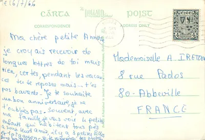 Castelo de Birr, Birr, Condado de Offaly, Irlanda — Dollard, n°701 — Verso