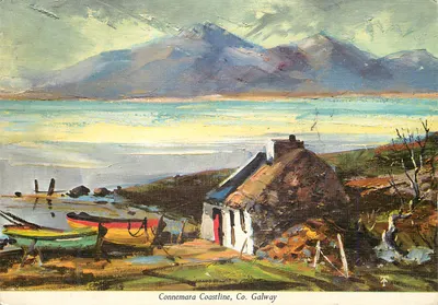Costa de Connemara, Condado de Galway — pintura a óleo — John Hinde