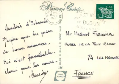 Cascata, Ennistymon, Condado de Clare, Irlanda — editor Poman Cards, n°146 — Verso