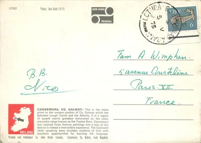 Connemara — paisagem e vida cotidiana — John Hinde, n°2/332 — Verso