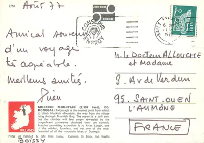 Monte Muckish, Co. Donegal, Irlanda — vista panorâmica — John Hinde, F.R.P.S. — Verso