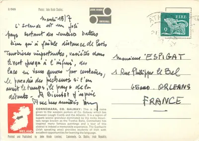 Connemara — paisagens e castelos — John Hinde Studios, n°2/565 — Verso