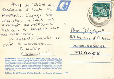 Aproximação do Gap de Dunloe — Killarney, Co. Kerry, Irlanda — Cardall Ltd. — Verso