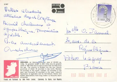 Irlanda — Saudações da Irlanda — John Hinde Limited — Verso