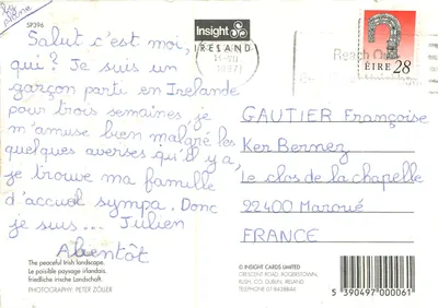 Paisagem irlandesa — fazenda e pântano — Insight Cards — Verso