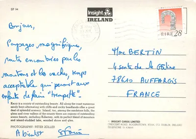Kerry — paisagens magníficas — Insight Cards Ireland — Verso