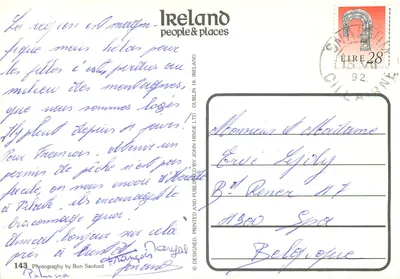 Uma Autoestrada Irlandesa — Pessoas e lugares da Irlanda — John Hinde Ltd. n°143 — Verso