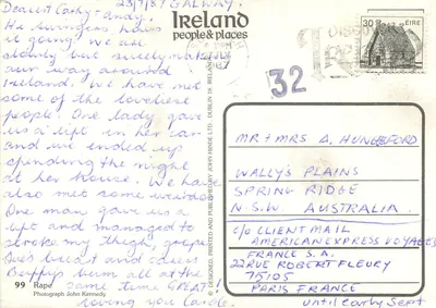 Campo de colza — cinco árboles desnudos — Ireland people & places n°99 — Reverso