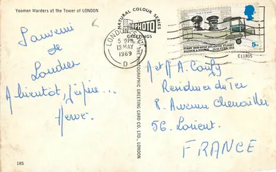 Yeomen Warders at the Tower of LONDON — Natural Colour Series — The Photographic Greeting Card Co., Ltd., London, n°185 — Back