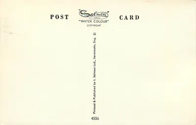Carta postal ilustrada — Vista dos Broads de Norfolk — editor J. Salmon Ltd., n° 4556 — Verso