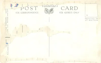 O Firth of Clyde — cartão postal de Dia dos Namorados — editado por A. & J. Style Ltd., Dundee — Verso