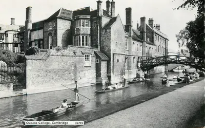 Queens College, Cambridge — Ansicht der Kanäle und des Cambridge-Brücke — Verlag St. Albans Series Real, Nr. 26793