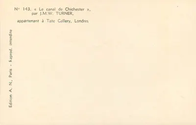 Canal de Chichester — obra inacabada — J.M.W. TURNER R.A. (1775-1851) — Verso