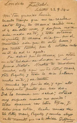 Londres — Carta para Lucio Lutter, soldado — editor Great Britain & Ireland — Verso
