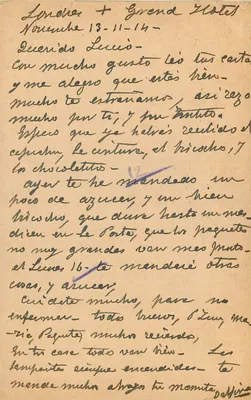 Sutter-Lucio, Sargento — 36º Regimento de Infantaria, Ambulância N°2 em Domèrètes — Grã-Bretanha e Irlanda — Verso