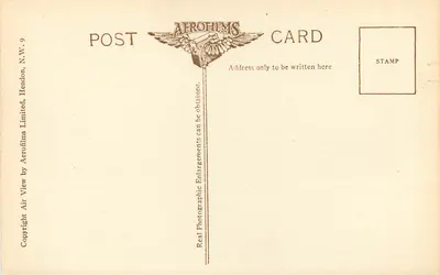 Pałac Buckingham, z lotu powietrznego — seria Aerofilms, nr 6181 — Rewers