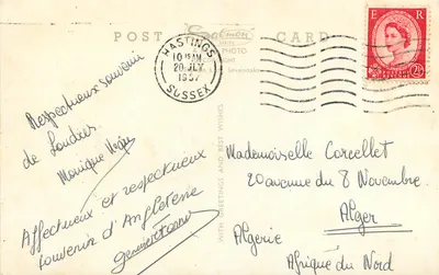 Pałac Buckingham w Londynie — widok z pomnikiem Zwycięstwa — wydawca Salmon, nr 22470 — Rewers