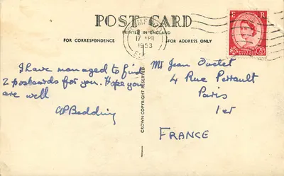 Tour de Londres — Tour du Milieu — éditeur Ministry of Works, série A.6 — Verso