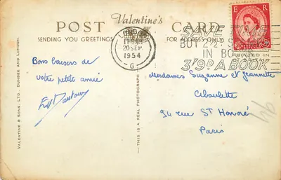 Londyn — panoramica z widokami na zabytki — Valentine's Post Card Ltd. n° K.1858 — Rewers