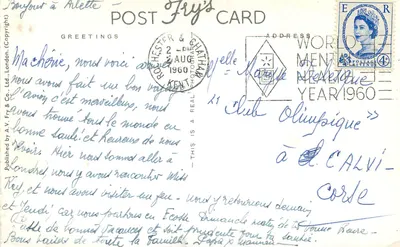 Londres — vista panorâmica — Fry's Card D.129 — Verso