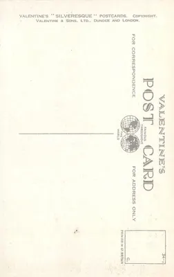 East Terrace, Castelo de Windsor — Cartões postais 'Silveresque' de Valentine, n° 3387 — Verso