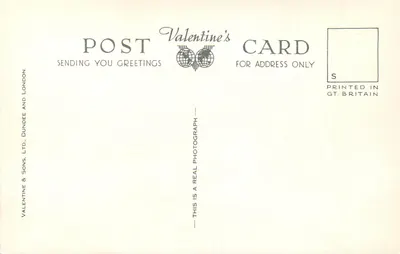 Galeria Sztuki i Ogrody, Wolverhampton — widok z fontanną i odwiedzającymi — Valentine & Sons, Ltd. nr K.5538 — Rewers