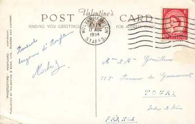 West Park, Wolverhampton — widok jeziora i drzew — Valentine's Postcard, n° A 324503 — Rewers