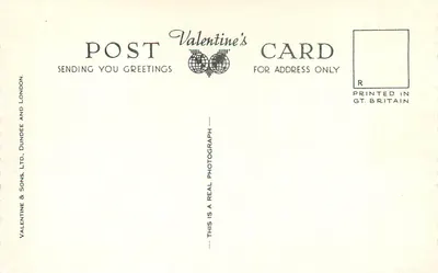 Corfe Castle z Church Knowle Road — Karta pocztowa Valentine's, seria H 4376 — Rewers