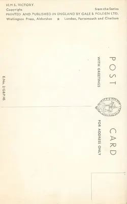 H.M.S. VICTORY — navio de guerra — série Gale & Polden Ltd. — Verso