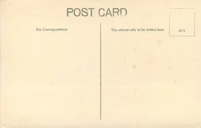 York Gate, Broadstairs — widok łuku z kamieniem z handlowcami i spacerowcami — wydawca nieznany, numer serii 2471 — Rewers