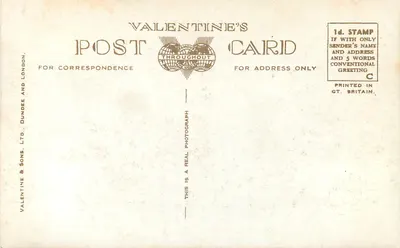 Haverfordwest — Market Street, The Bridge, Cottage Hospital, High Street — Valentine's Postcard Ltd, Dundee — Verso