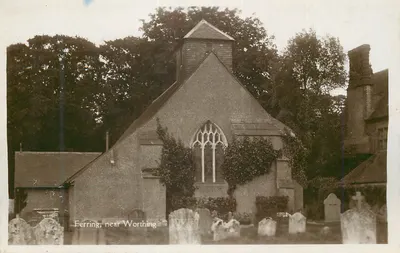 Ferrring, perto de Worthing — igreja e cemitério — carta postal