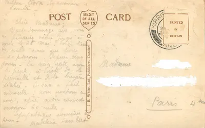 Glen Clova — widok z zimnymi pokrywami — J. B. White Ltd., Dundee, nr 6380 — Rewers