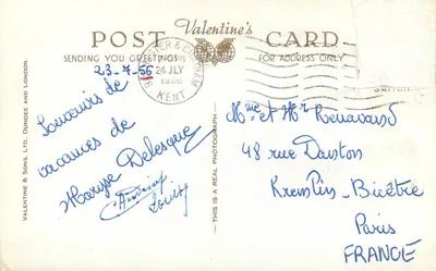 Vista geral das cidades da Medway — Chatham, Rochester, Gillingham — Valentine's Post Card, editor Valentine & Sons Ltd. Dundee and London — Verso
