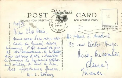 New Technical College, Nottingham — editor Valentine & Sons, número de série L 8078 — Verso