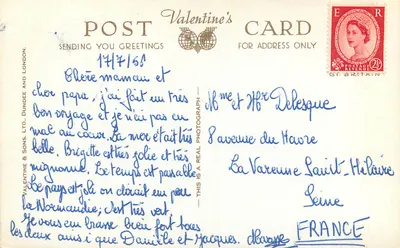 Vista geral das cidades da Medway — Chatham e Gillingham — Valentine's Card — Verso