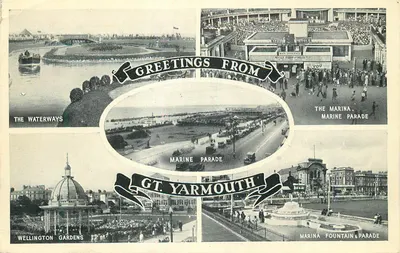 Gt. Yarmouth — Marina, Marine Parade, Waterways, Wellington Gardens — Lansdowne Publishing Co., Ltd., London