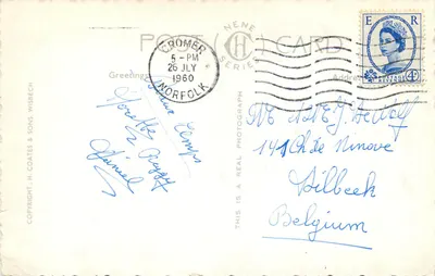 Cromer — Lembrete — H. Coates & Sons, Wisbech, n° 8810 — Verso