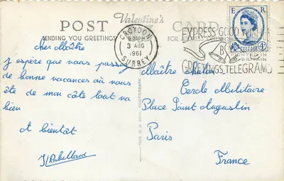 Caterham — vista desde a torre da igreja e a estrada de Croydon — Carta Postal Antiga M 1898 — Verso