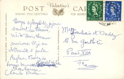 Les Jardins, Lyme Hall, Disley — Carta de Valentim, editor Valentine & Sons, Ltd., Londres, n° K.1185 — Verso
