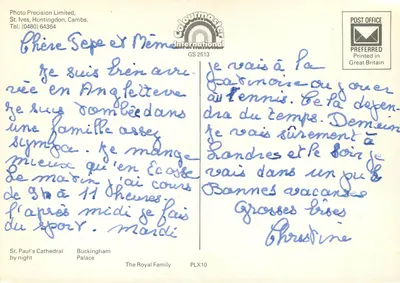 O casamento real — 29 de julho de 1981 — Photo Precision Limited, PLX10 — Verso