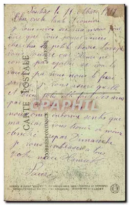 Plessier-Rozainvillers — Widok zamku — wydawca L. Lajon — Rewers