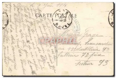 Uma lembrança de Lyon — cartão postal ilustrado com seis vistas da cidade — editor não visível — Verso