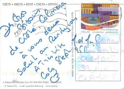 Matala — coastal village in the cliffs — Editions MYSTIX Iraklion — Back