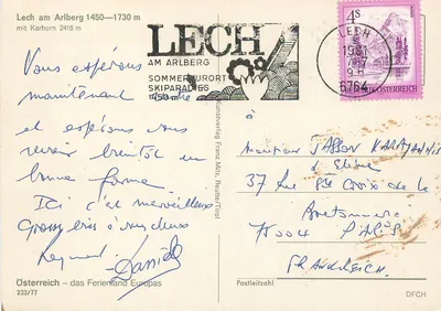Lech am Arlberg — cume do Karhorn 2416 m — Kunstverlag Franz Milz, Reutte/Tirol — Verso